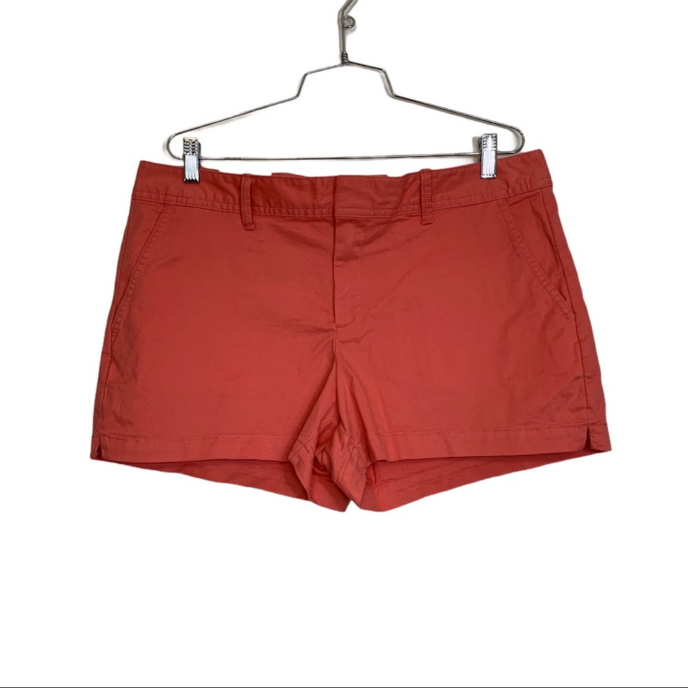 NWT Gap Size 14 Chino Mid Rise Stretch Shorts Orange